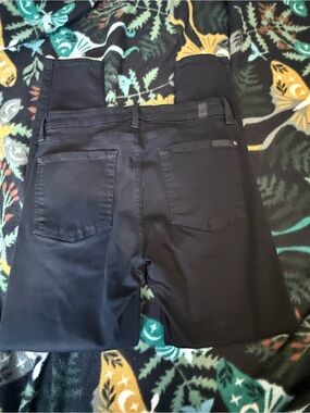 7 For All Mankind The Ankle Skinny Black Jeans Size 26